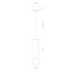 Lampa wisząca ceramika Bolesławiec biała w kropki ręcznie zdobiona designerska wyjątkowa podłużna BOLL 8938 Argon x Manufaktura w Bolesławcu 